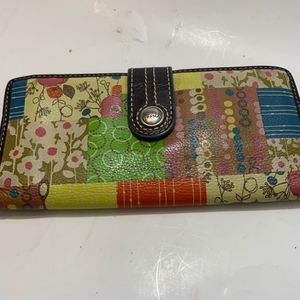 Fossil Multicolored Wallet Back Zip Card Plastics